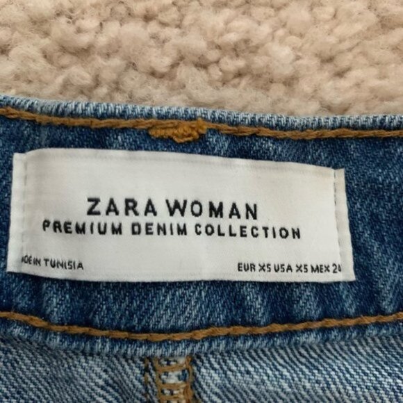Zara Premium Denim Collection Raw Hem Jean Skirt - Picture 9 of 9